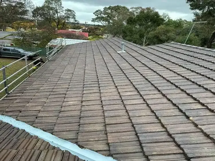 After: cleaned and restored concrete tiled roof